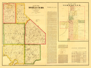 Vintage Map of Morgan County, Missouri 1880