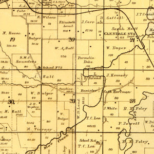 Vintage Map of Jackson County, Missouri 1887
