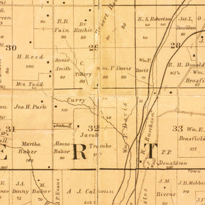 Vintage Map of Clay County, Missouri 1887