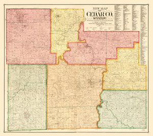Vintage Map of Cedar County, Missouri 1897