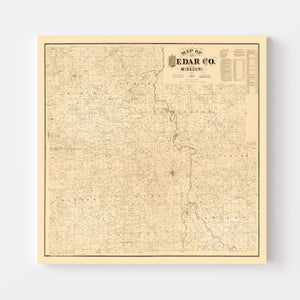 Vintage Map of Cedar County, Missouri 1879