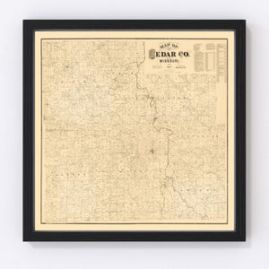 Vintage Map of Cedar County, Missouri 1879