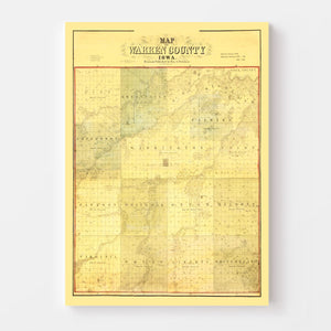 Vintage Map of Warren County, Iowa 1859