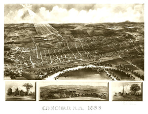 Vintage Map of Concord, New Hampshire 1899