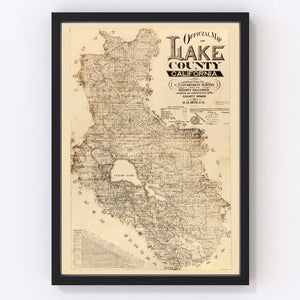 Vintage Map of Lake County, California 1892