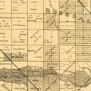 Vintage Map of Kern County, California 1897