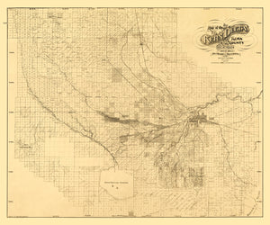 Vintage Map of Kern County, California 1897