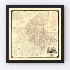 Vintage Map of Butte County, California 1877