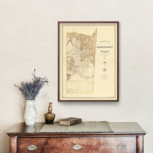 Vintage Map of Santa Fe County, New Mexico 1888