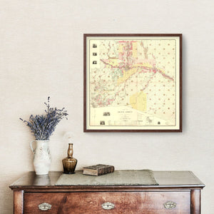 Vintage Map of Pueblo County, Colorado 1888