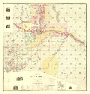 Vintage Map of Pueblo County, Colorado 1888