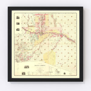Vintage Map of Pueblo County, Colorado 1888