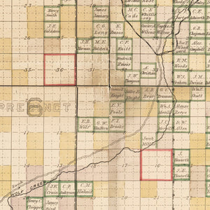 Vintage Map of Prowers County, Colorado 1889