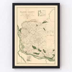 Vintage Map of Clark County, Washington 1888