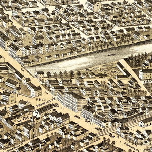 Vintage Map of Dover, New Hampshire 1877
