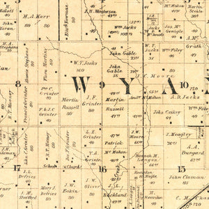 Vintage Map of Wyandotte County, Kansas 1887