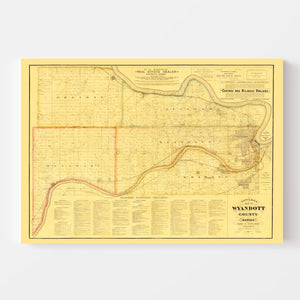 Vintage Map of Wyandotte County, Kansas 1885