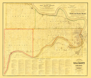 Vintage Map of Wyandotte County, Kansas 1885