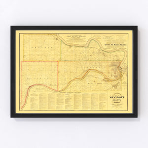 Vintage Map of Wyandotte County, Kansas 1885