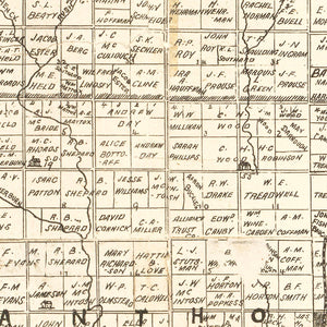 Vintage Map of Harper County, Kansas 1893