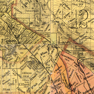 Vintage Map of Napa County, California 1876