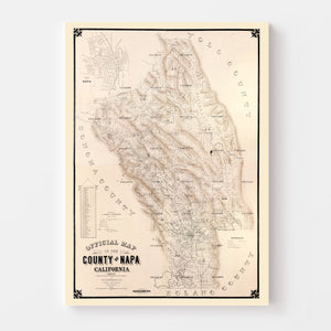 Vintage Map of Napa County, California 1895