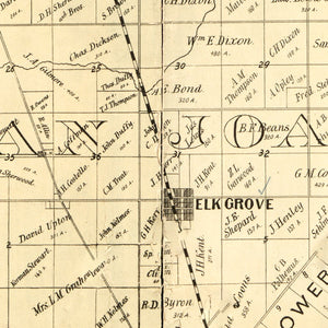 Vintage Map of Sacramento County, California 1885