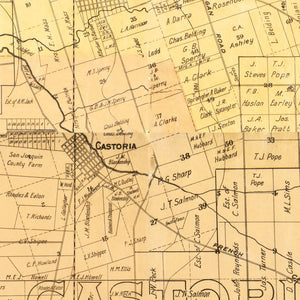 Vintage Map of San Joaquin County, California 1894