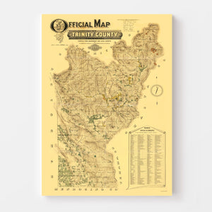 Vintage Map of Trinity County, California 1894