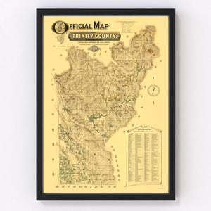 Vintage Map of Trinity County, California 1894