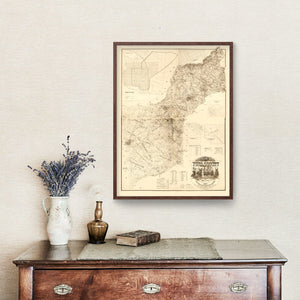 Vintage Map of Yuba County, California 1887