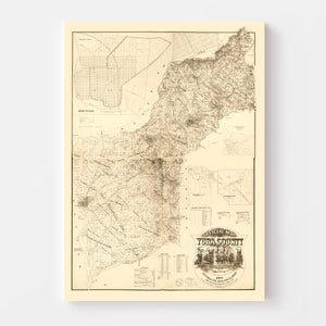 Vintage Map of Yuba County, California 1887