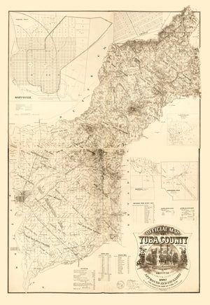 Vintage Map of Yuba County, California 1887