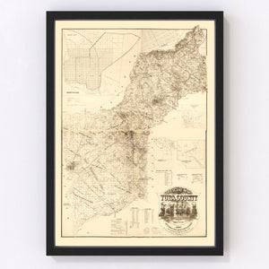 Vintage Map of Yuba County, California 1887