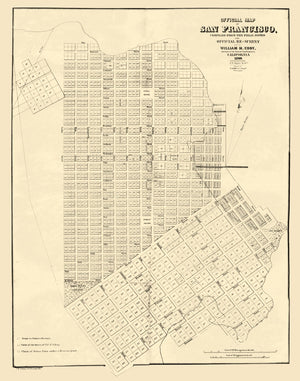 Vintage Map of San Francisco, California 1849