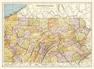 Vintage Map of Pennsylvania 1903