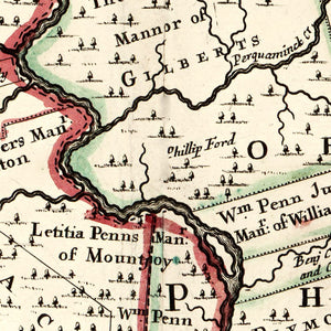 Vintage Map of Pennsylvania 1687