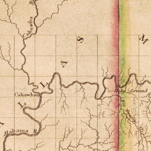 Vintage Map of Alabama 1818