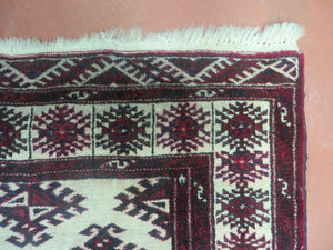 3' X 3' Vintage Handmade Turkoman Bokhara Yamud Wool Rug Nice