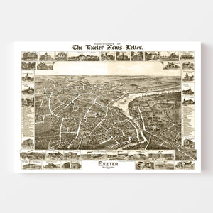 Vintage Map of Exeter, New Hampshire 1877