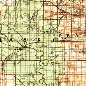 Vintage Map of Arkansas 1866