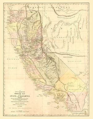 Vintage Map of California 1851