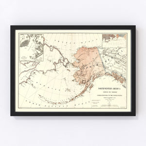 Vintage Map of Alaska 1867