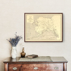 Vintage Map of Alaska 1909