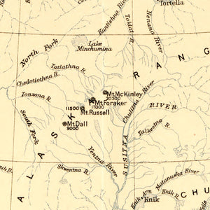 Vintage Map of Alaska 1909