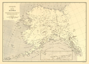 Vintage Map of Alaska 1909