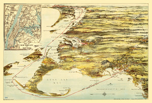 Vintage Map of Connecticut 1905