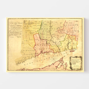 Vintage Map of Connecticut 1766