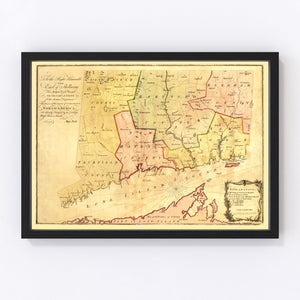 Vintage Map of Connecticut 1766