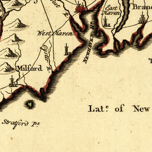 Vintage Map of Connecticut 1780